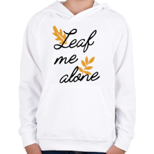 PRINTFASHION Leaf me alone - Gyerek kapucnis pulóver - Fehér gyerek pulóver, kardigán