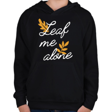 PRINTFASHION Leaf me alone - Gyerek kapucnis pulóver - Fekete gyerek pulóver, kardigán