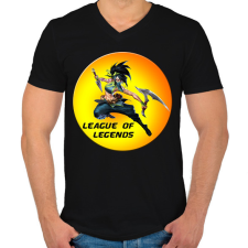 PRINTFASHION League of Legends Akali - Férfi V-nyakú póló - Fekete férfi póló