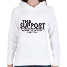 PRINTFASHION League of legends Support main - Női kapucnis pulóver - Fehér női pulóver, kardigán