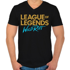PRINTFASHION League of Legends - Wild Rift - Férfi V-nyakú póló - Fekete
