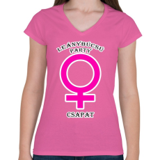 PRINTFASHION Leánybúcsú PCS - Női V-nyakú póló - Rózsaszín