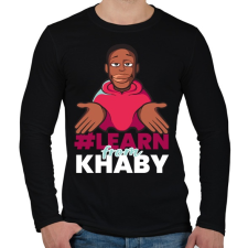 PRINTFASHION Learn from Khaby - Férfi hosszú ujjú póló - Fekete férfi póló
