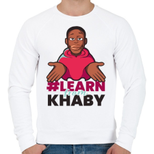 PRINTFASHION Learn from Khaby - Férfi pulóver - Fehér férfi pulóver, kardigán