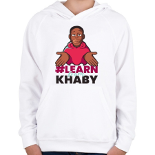 PRINTFASHION Learn from Khaby - Gyerek kapucnis pulóver - Fehér gyerek pulóver, kardigán