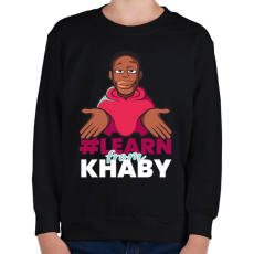 PRINTFASHION Learn from Khaby - Gyerek pulóver - Fekete