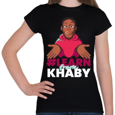 PRINTFASHION Learn from Khaby - Női póló - Fekete női póló