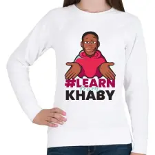 PRINTFASHION Learn from Khaby - Női pulóver - Fehér női pulóver, kardigán
