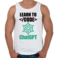 PRINTFASHION Learn to ChatGPT - Férfi atléta - Fehér atléta, trikó