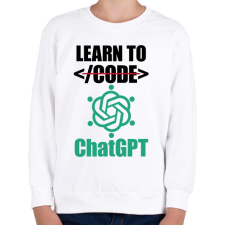 PRINTFASHION Learn to ChatGPT - Gyerek pulóver - Fehér gyerek pulóver, kardigán