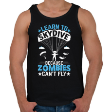 PRINTFASHION Learn to skydive - Férfi atléta - Fekete