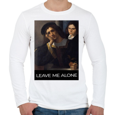 PRINTFASHION Leave me alone - Férfi hosszú ujjú póló - Fehér férfi póló