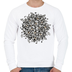 PRINTFASHION Leaves and brown eyes - Férfi pulóver - Fehér