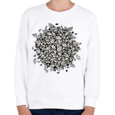 PRINTFASHION Leaves and brown eyes - Gyerek pulóver - Fehér gyerek pulóver, kardigán