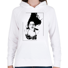PRINTFASHION Lebegés - Női kapucnis pulóver - Fehér