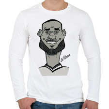 PRINTFASHION LeBron caricature - Férfi hosszú ujjú póló - Fehér férfi póló