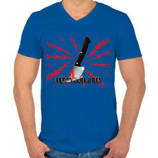 PRINTFASHION LÉCCI SZÓLJ BE - Férfi V-nyakú póló - Királykék