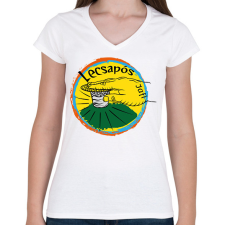 PRINTFASHION lecsapós 1 - Női V-nyakú póló - Fehér női póló