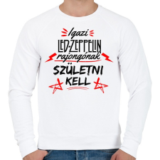 PRINTFASHION Led Zeppelin - Férfi pulóver - Fehér férfi pulóver, kardigán