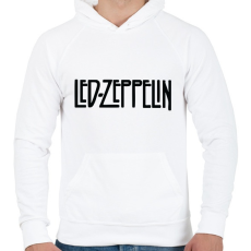 PRINTFASHION Led Zeppelin logo - Férfi kapucnis pulóver - Fehér