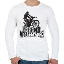 PRINTFASHION Legend Motorcycles - Férfi hosszú ujjú póló - Fehér férfi póló