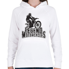 PRINTFASHION Legend Motorcycles - Női kapucnis pulóver - Fehér