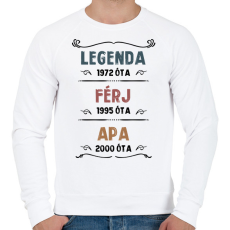 PRINTFASHION Legenda, férj, apa - Férfi pulóver - Fehér