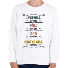 PRINTFASHION Legenda, férj, apa, nagypapa - Gyerek pulóver - Fehér gyerek pulóver, kardigán