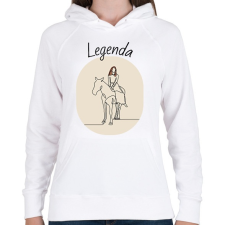 PRINTFASHION Legenda - Lovas minta - Női kapucnis pulóver - Fehér női pulóver, kardigán
