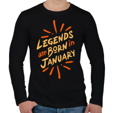 PRINTFASHION Legendák januárban születnek - Férfi hosszú ujjú póló - Fekete férfi póló