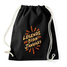 PRINTFASHION Legendák januárban születnek - Sportzsák, Tornazsák - Fekete tornazsák