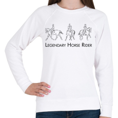 PRINTFASHION Legendary Horse Rider - Női pulóver - Fehér