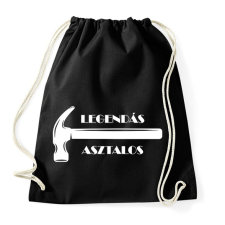 PRINTFASHION Legendás asztalos -fehér - Sportzsák, Tornazsák - Fekete tornazsák