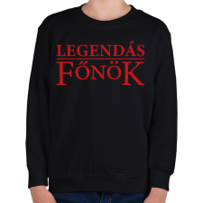 PRINTFASHION Legendás főnök - Gyerek pulóver - Fekete gyerek pulóver, kardigán