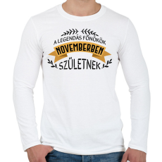 PRINTFASHION Legendás főnökök - Hónappal - Férfi hosszú ujjú póló - Fehér