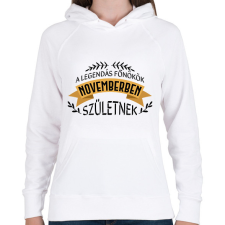 PRINTFASHION Legendás főnökök - Hónappal - Női kapucnis pulóver - Fehér női pulóver, kardigán