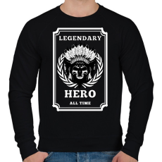 PRINTFASHION LEGENDÁS HŐS - Férfi pulóver - Fekete