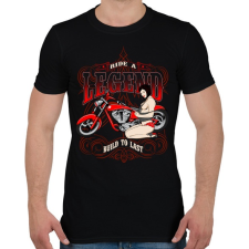 PRINTFASHION Legendás motoros - Férfi póló - Fekete férfi póló