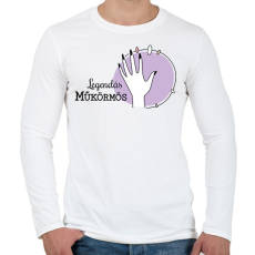 PRINTFASHION Legendás műkörmös - Férfi hosszú ujjú póló - Fehér