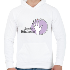 PRINTFASHION Legendás műkörmös - Férfi kapucnis pulóver - Fehér