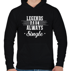 PRINTFASHION Legends are always single - Férfi kapucnis pulóver - Fekete