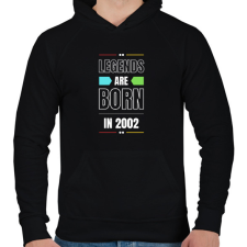 PRINTFASHION Legends are born in 2002 - Férfi kapucnis pulóver - Fekete férfi pulóver, kardigán