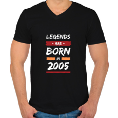 PRINTFASHION Legends are born in 2005 - Férfi V-nyakú póló - Fekete
