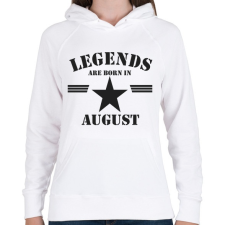 PRINTFASHION Legends are born in august - Női kapucnis pulóver - Fehér női pulóver, kardigán