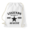 PRINTFASHION Legends are born in august - Sportzsák, Tornazsák - Fehér