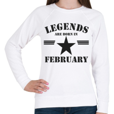 PRINTFASHION Legends are born in february - Női pulóver - Fehér női pulóver, kardigán