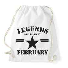 PRINTFASHION Legends are born in february - Sportzsák, Tornazsák - Fehér tornazsák