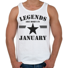 PRINTFASHION Legends are born in january - Férfi atléta - Fehér