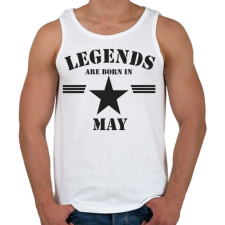 PRINTFASHION Legends are born in may - Férfi atléta - Fehér atléta, trikó