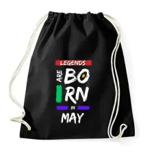 PRINTFASHION Legends are born in may - Sportzsák, Tornazsák - Fekete tornazsák